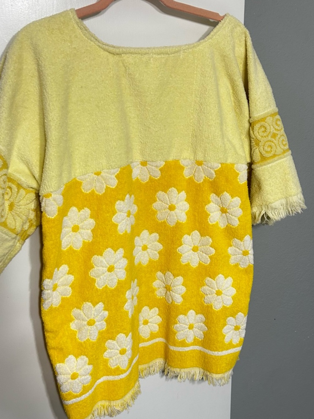 Yellow Daisy Terry Cloth Tunic Top